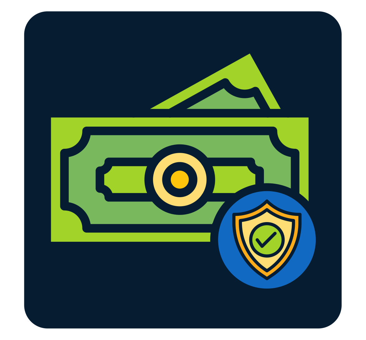 Money with security shield