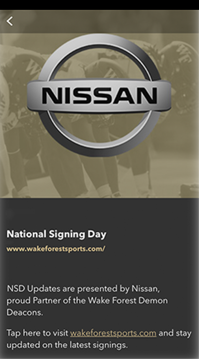 screenshot of sponsored content for national signing day