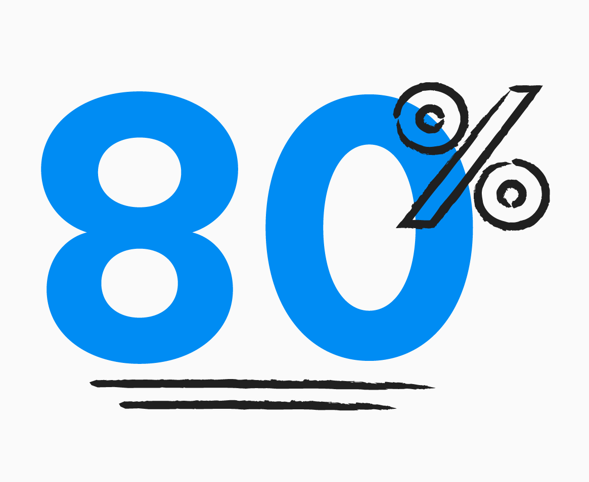 graphic of 80%