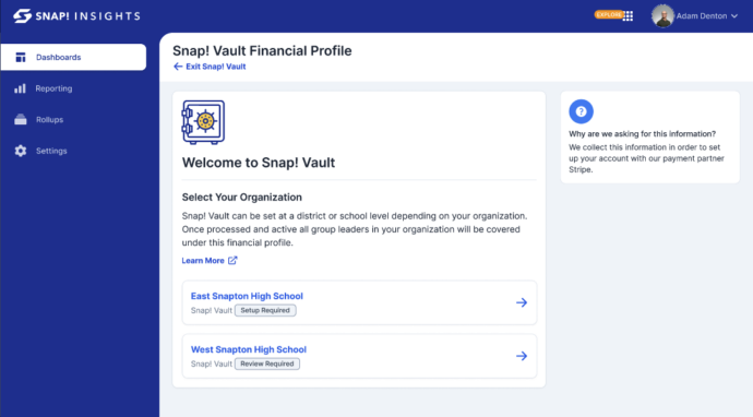 Screenshot of Vault for Insights