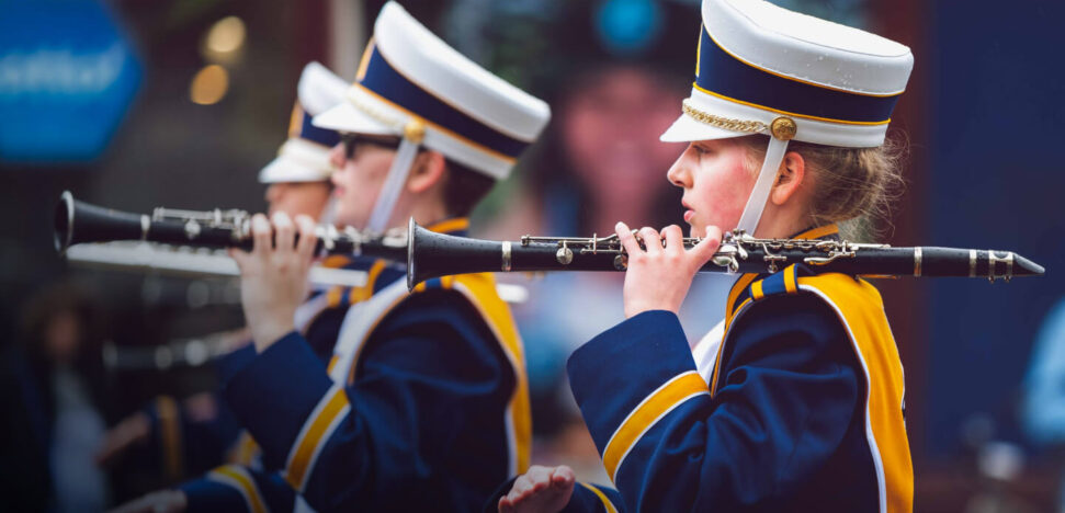 Band members with their instruments