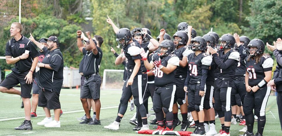 Football team celebrating